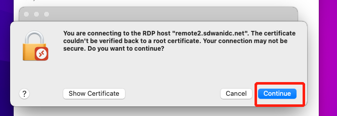 macOS 登录云机操作截图